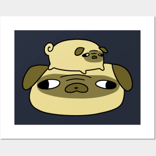 Pug Face and Little Pug Posters and Art